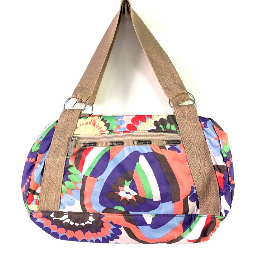 LeSportsac Nylon Shoulder Bag Tote Duffle Floral